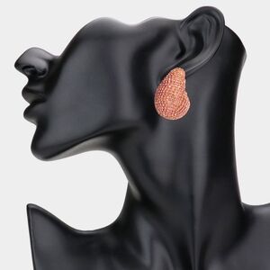 Pink Bling Rhinestone Stud Earrings Statement Accessories Teardrop WaterDrop